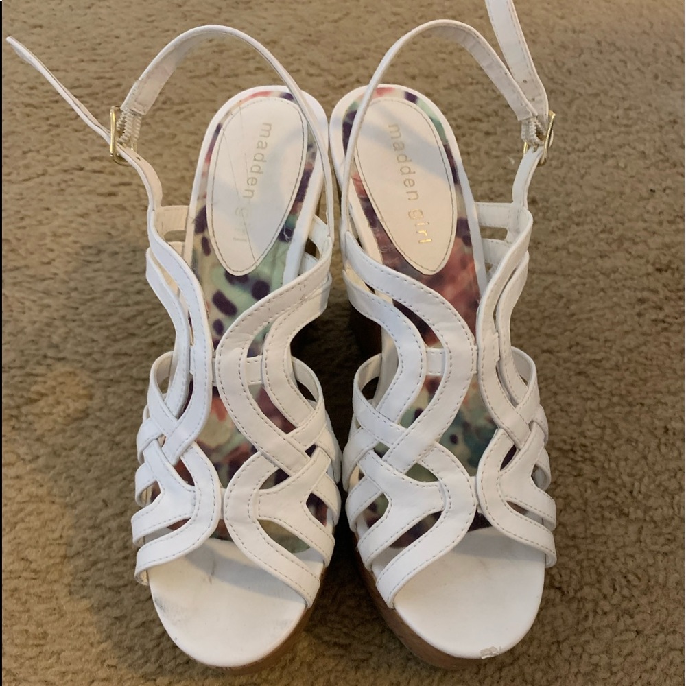 White Madden Girl wedges